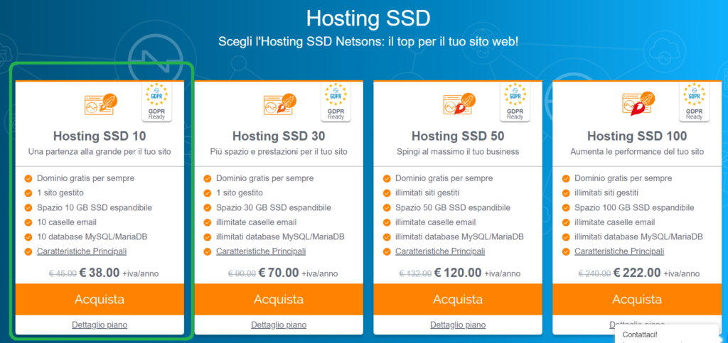 Hosting SSD fornito da Netsons per la creazione di un sito per adulti