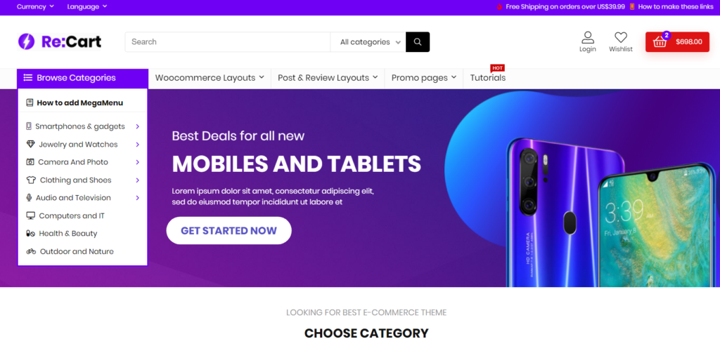 E commerce con prodotti amazon