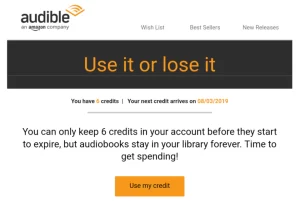 Promemoria scadenza crediti Audible